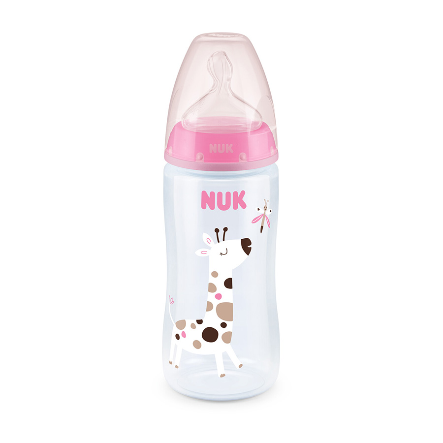 NUK - FIRST CHOICE+ Πλαστικό Μπιμπερό Θηλή Σιλικόνης με Δείκτη Ελέγχου Θερμοκρασίας 6-18m - 300ml